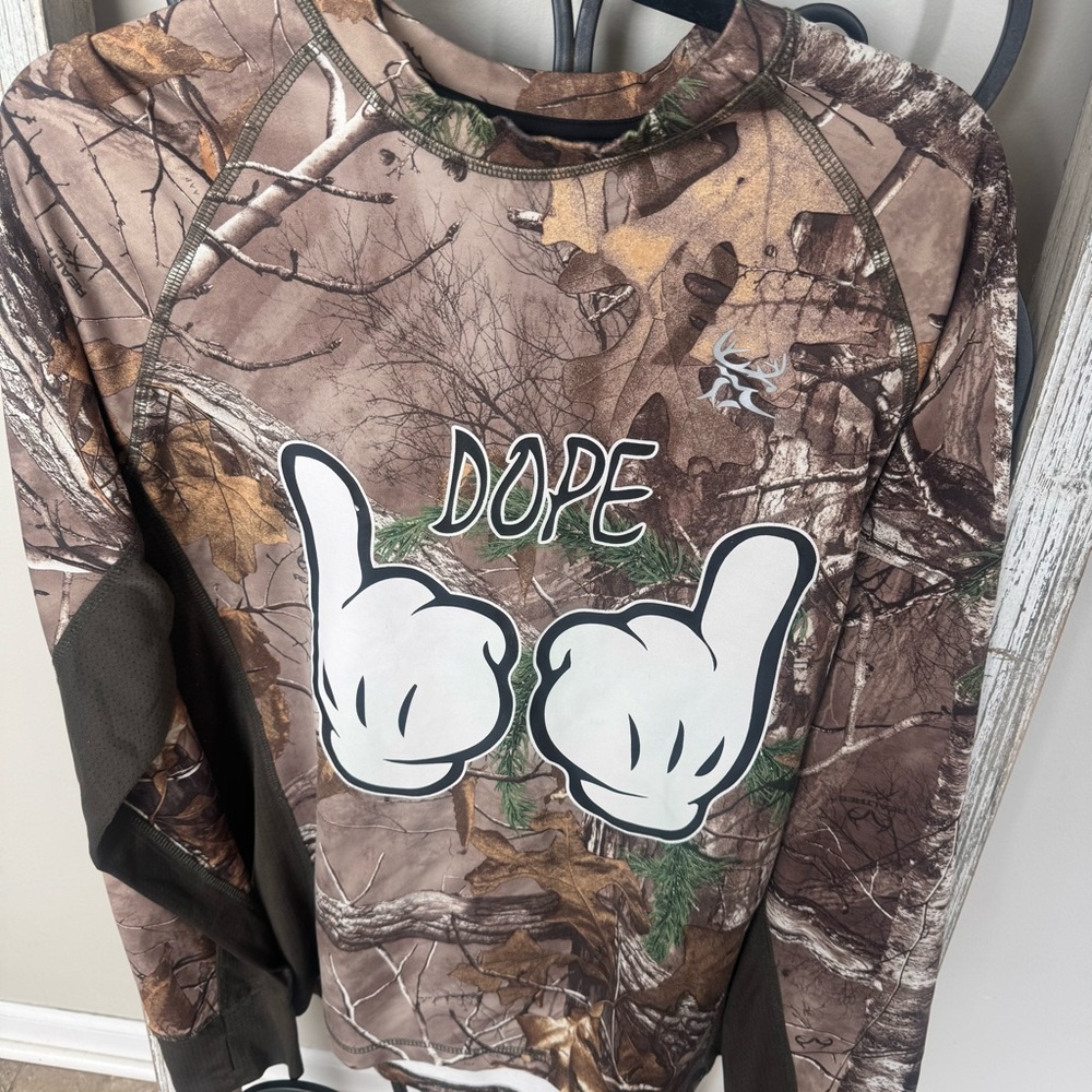 Realtree‎ Camo Custom “DOPE” Graphic Shirt Bushmaster Realtree Xtra Size M